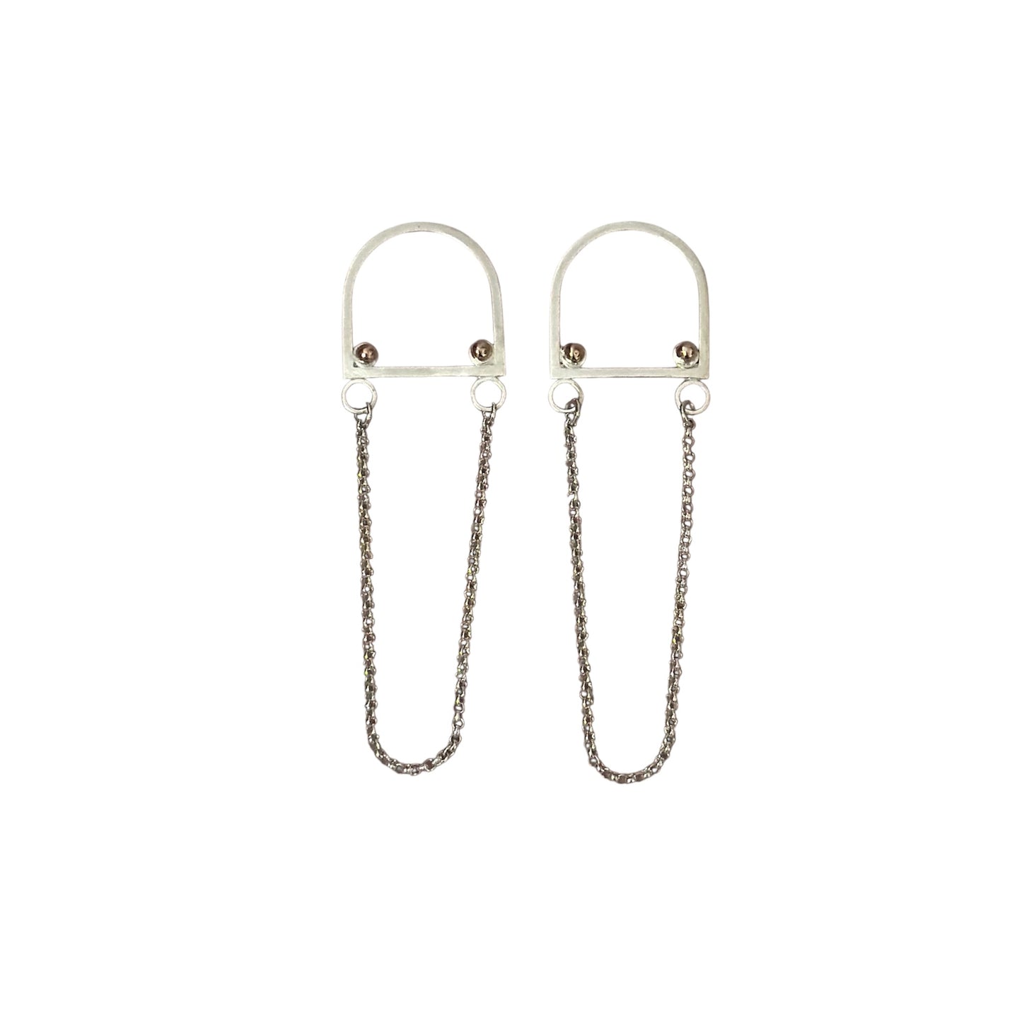 Arch Sterling Silver with Gold Drop Earrings